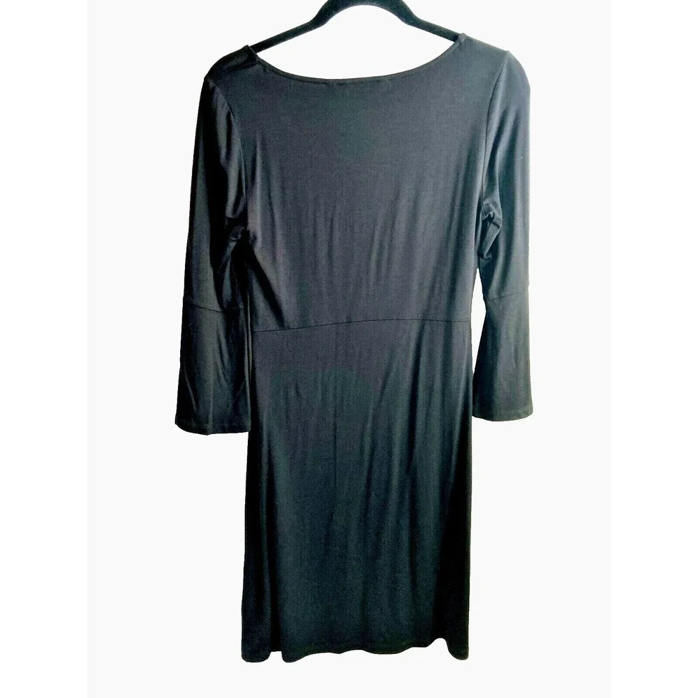 Boden Jersey Knit‎ Dress Sz 4 Black 3/4 Bell Sleeve A-Line Whimsigoth